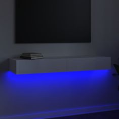 Vidaxl TV skříňka s LED osvětlením bílá vysoký lesk 120 x 35 x 15,5 cm