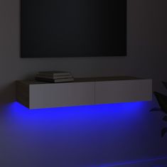 Vidaxl TV skříňka s LED osvětlením bílá a dub sonoma 90 x 35 x 15,5 cm