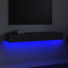 Vidaxl TV skříňka s LED osvětlením šedá 120 x 35 x 15,5 cm