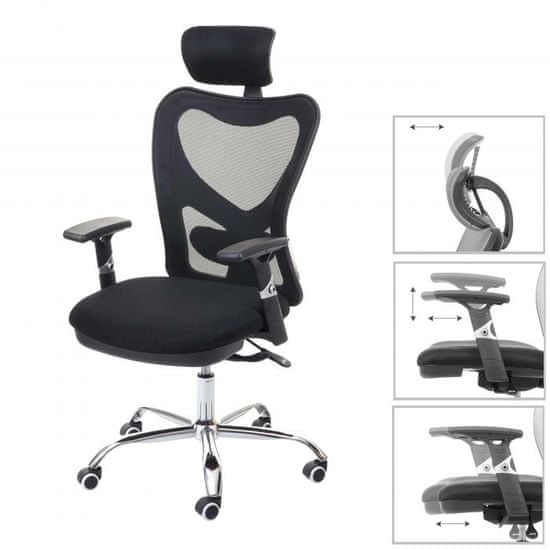 MCW Kancelářská židle F13, kancelářská otočná židle, posuvná funkce, nosnost 150 kg látka/textil