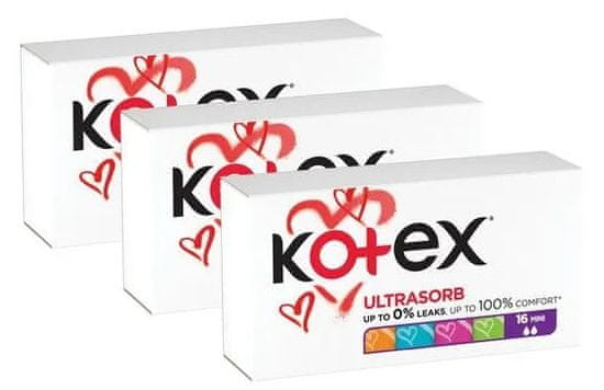 Kotex Tampony ULTRA Sorb MINI 3 x 16 ks