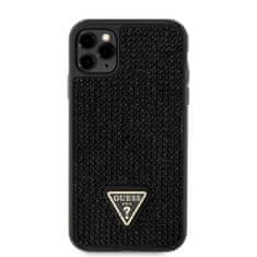 Guess Zadní kryt Rhinestones Triangle Metal Logo na iPhone 11 Pro černý