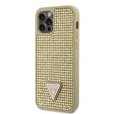 Guess Zadní kryt Rhinestones Triangle Metal Logo na iPhone 12 - 12 Pro zlatý