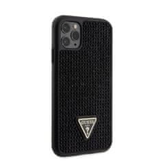 Guess Zadní kryt Rhinestones Triangle Metal Logo na iPhone 11 Pro černý