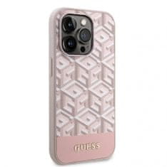 Guess Zadní kryt PU G Cube MagSafe Kompatibilní na iPhone 13 Pro růžový
