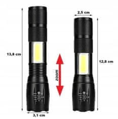 Pronett XA047 Svítilna LED CREE ZOOM XPE + COB