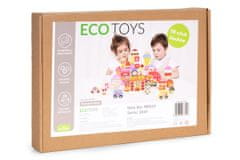 EcoToys Dřevěné kostky Sladké městečko 116 ks