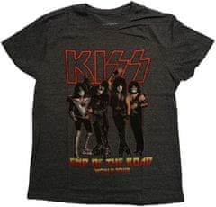 CurePink Pánské tričko Kiss: End Of The Road Tour (2XL) černá bavlna