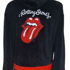 CurePink Pánský župan Rolling Stones: Classic Tongue (M/L) černý fleece