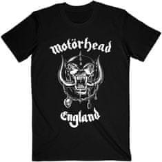 CurePink Pánské tričko Motorhead: England (L) černá bavlna