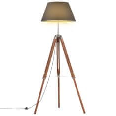 Vidaxl Stojací lampa stativ medově hnědá a černá masivní teak 141 cm