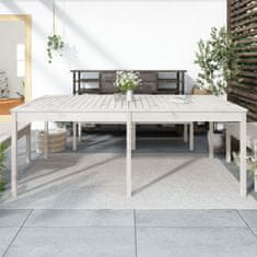 Vidaxl Zahradní stůl bílý 203,5 x 100 x 76 cm masivní borové dřevo