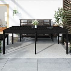 Greatstore Zahradní stůl černý 203,5 x 100 x 76 cm masivní borové dřevo