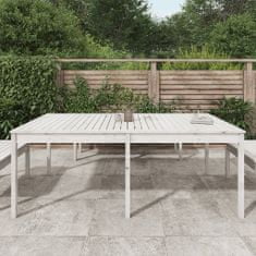 Greatstore Zahradní stůl bílý 203,5 x 100 x 76 cm masivní borové dřevo