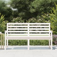 Greatstore Zahradní lavice bílá 159,5 x 48 x 91,5 cm masivní borové dřevo