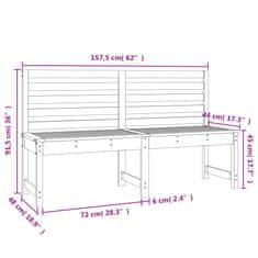 Greatstore Zahradní lavice 157,5 cm masivní dřevo douglasky