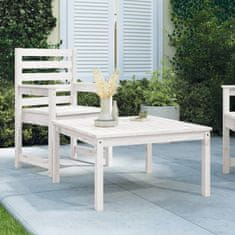 Greatstore Zahradní stůl bílý 82,5 x 82,5 x 45 cm masivní borové dřevo