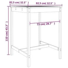 Greatstore Zahradní stůl 82,5 x 82,5 x 110 cm masivní dřevo douglasky