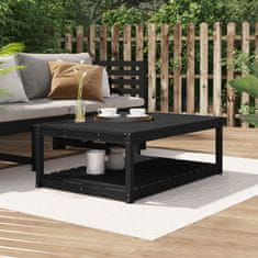 Greatstore Zahradní stůl černý 121 x 82,5 x 45 cm masivní borové dřevo