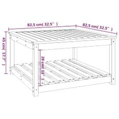 Petromila Zahradní stůl bílý 82,5 x 82,5 x 45 cm masivní borové dřevo