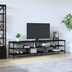 Greatstore TV skříňka černá 200 x 30 x 50 cm kompozitní dřevo a kov