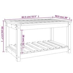 Vidaxl Zahradní stůl šedý 82,5 x 50,5 x 45 cm masivní borové dřevo