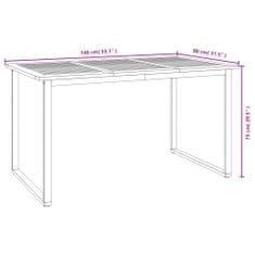 Greatstore Zahradní stůl s nohami ve tvaru U 140x80x75 cm masivní akácie