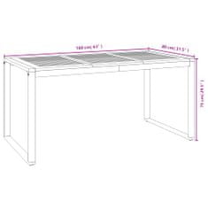 Greatstore Zahradní stůl s nohami ve tvaru U 160x80x75 cm masivní akácie