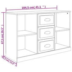 Greatstore Příborník černý 104,5 x 35,5 x 67,5 cm kompozitní dřevo