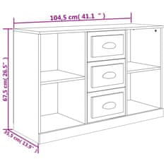 Vidaxl Příborník černý 104,5 x 35,5 x 67,5 cm kompozitní dřevo