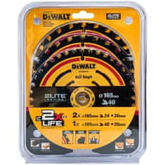 DeWalt 3x Kotouč na dřevo 165x20mm ELITE DT10397