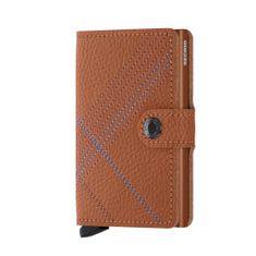 Secrid Hnědá peněženka SECRID Miniwallet Stitch Linea Caramello