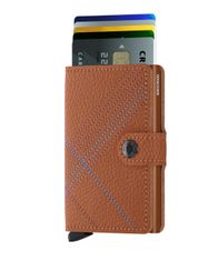 Secrid Hnědá peněženka SECRID Miniwallet Stitch Linea Caramello