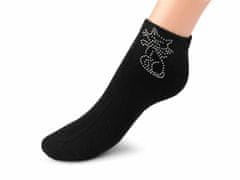 Kraftika 3pár (vel. 35-38) černá dámské bavlněné ponožky kotníkové s