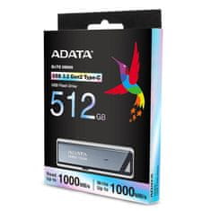 Adata UE800/512GB/USB 3.2/USB-C/Stříbrná