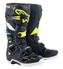 Alpinestars boty TECH 7, ALPINESTARS (černá/bílá/žlutá fluo/tmavě modrá) 2024 2H88837606