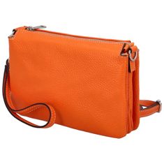 Delami Vera Pelle Luxusní kožená crossbody kabelka Marta, oranžová