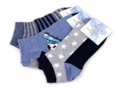 Kraftika 3pár (vel. 32-35) mix chlapecké bavlněné ponožky kotníkové,