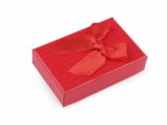 Kraftika 1ks červená krabička s mašličkou 5,5x8 cm