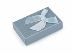 Kraftika 1ks 4 modrošedá sv. krabička s mašličkou 5,5x8 cm