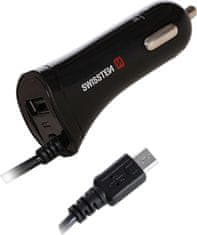 SWISSTEN cl autonabíječka micro usb a usb 2,4a power