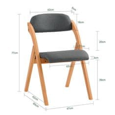 SoBuy SoBuy FST92-SG Skládací židle Kuchyňská židle Tmavě šedá 47x77x60cm