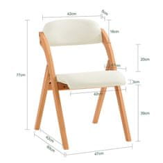 SoBuy SoBuy FST92-W Skládací židle Kuchyňská židle Bílá 47x77x60cm