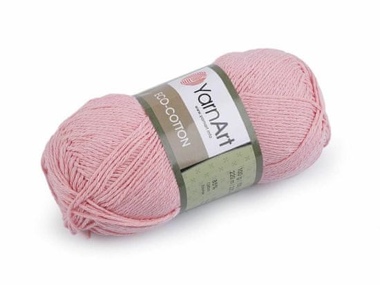 Kraftika 1ks (766/105) růžová nejsv. pletací příze eco-cotton 100 g,