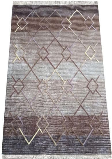 4sleep Kusový koberec HYPNOTIK hnědý 80x150 Geometrické tvary Do 0,9cm HYPNOTIK 20/20/150 Hnědá