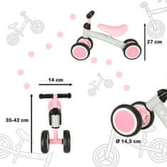 KIK KX4746 Trike Fix Čtyřkolečkové odrážedlo růžovo-šedé