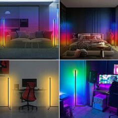 MUVU Stojací Lampa, Černá, Rgb + Sada Dálkového Ovládání