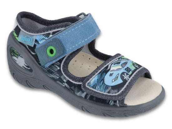 Befado chlapecké sandálky SUNNY 433P028 šedo-modré, auto