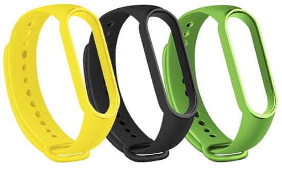 RhinoTech Řemínky pro Xiaomi Mi Band 6 (3-pack černá, žlutá, zelená), RTACC386