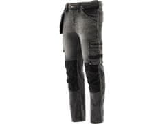 YATO YATO PRACOVNÍ KALHOTY STREČOVÉ JEANS STEEL GREY r.l